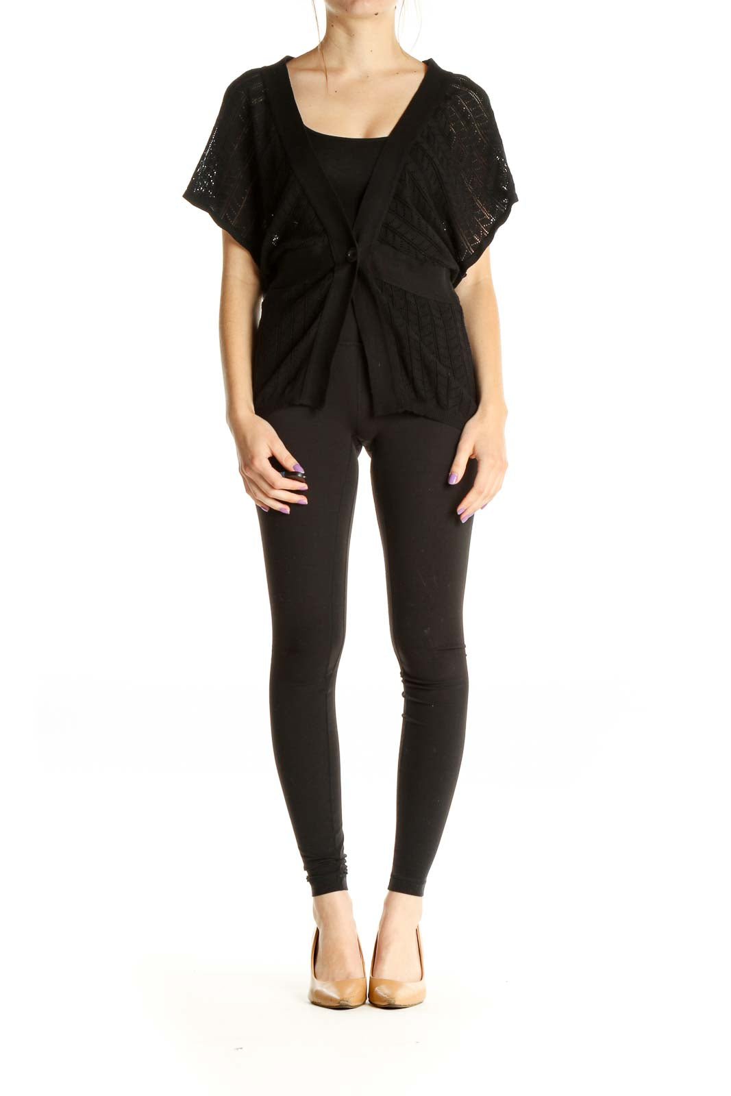 Black Solid All Day Wear Blouse