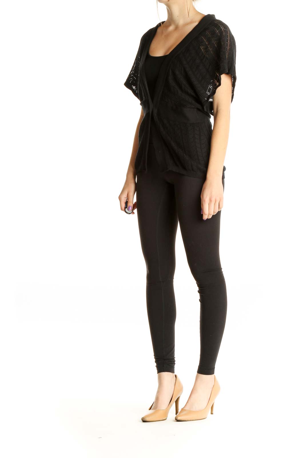 Black Solid All Day Wear Blouse