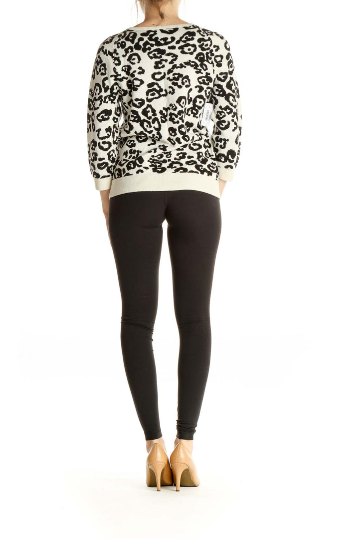 Beige Animal Print All Day Wear Sweater