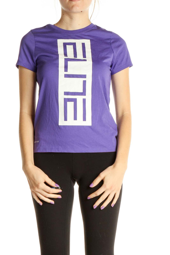 Purple Graphic Print Activewear T-Shirt