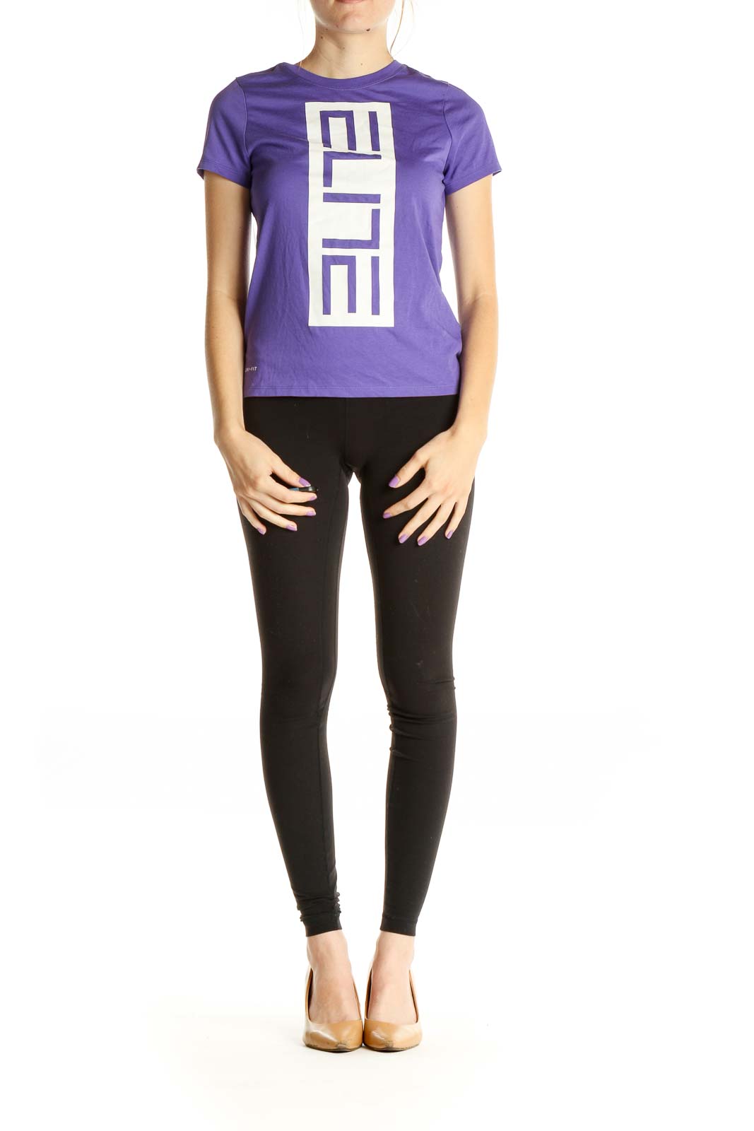 Purple Graphic Print Activewear T-Shirt