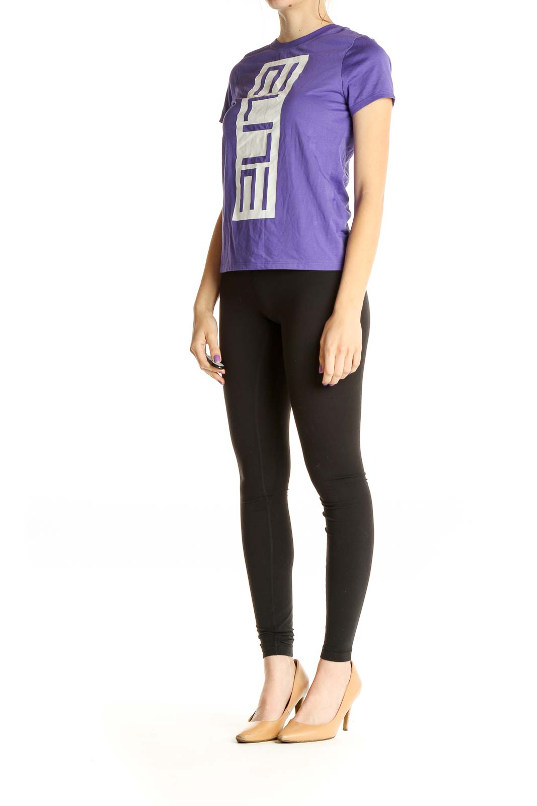 Purple Graphic Print Activewear T-Shirt