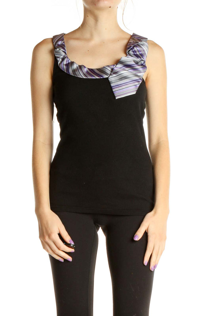 Black Solid Chic Tank Top