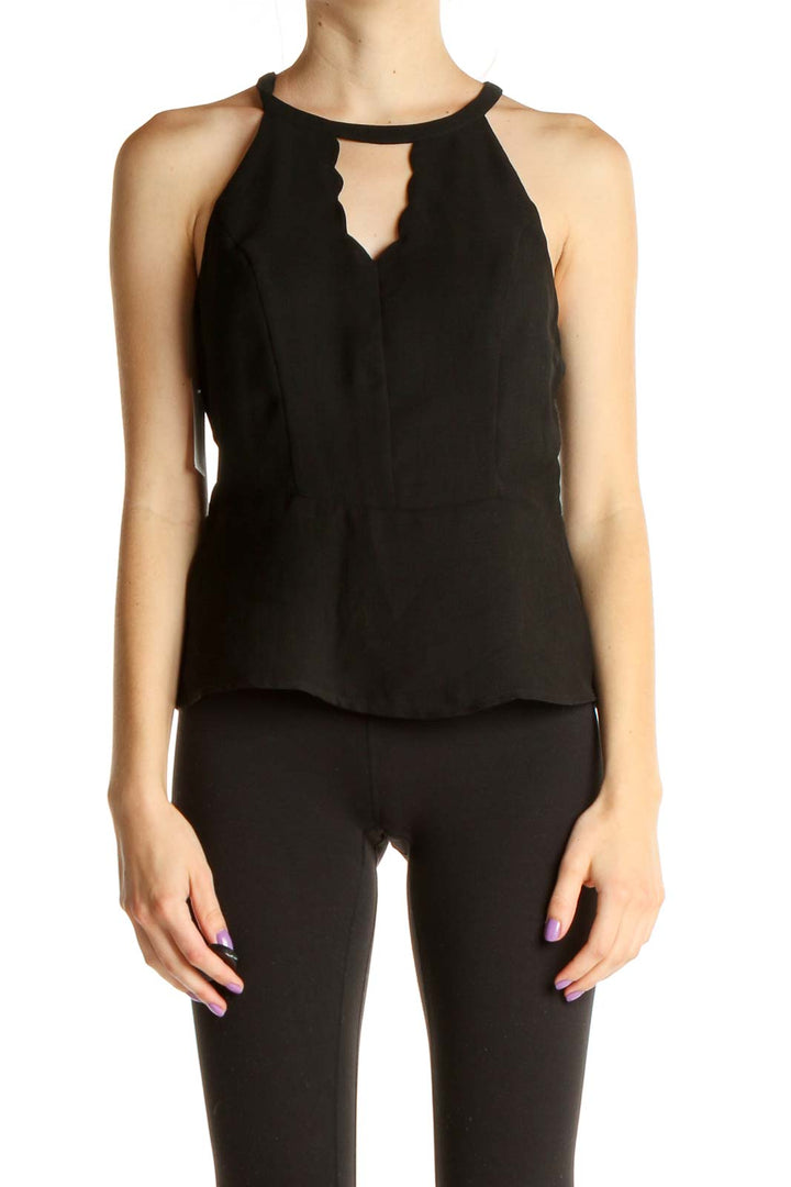 Black Solid Chic Blouse