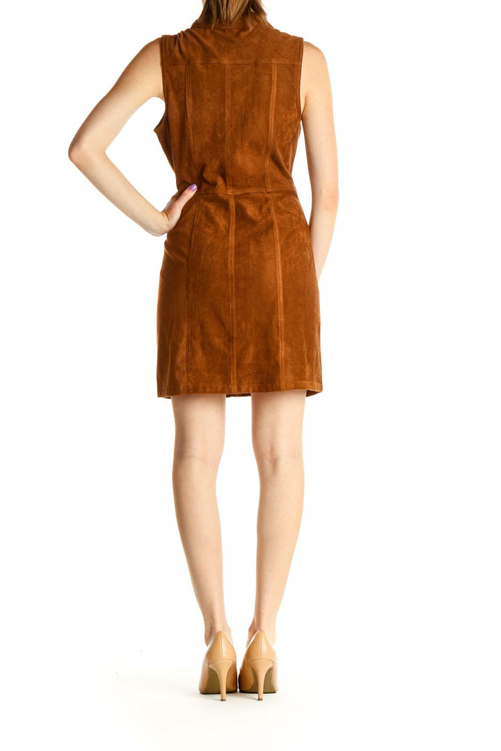 Brown Retro Sheath Dress