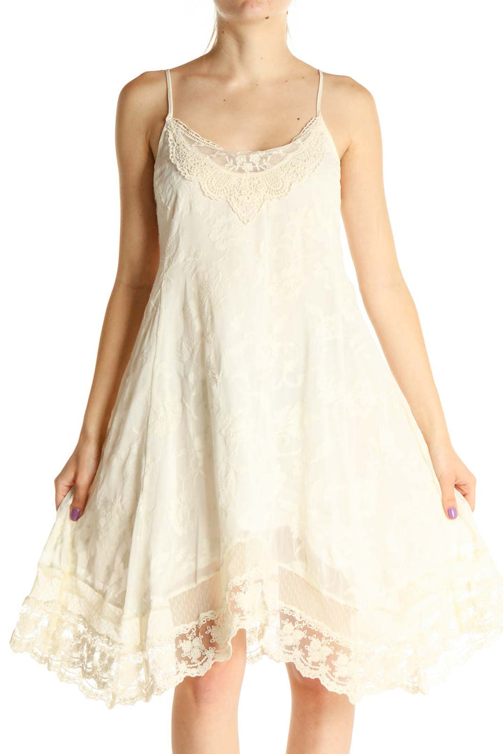 White Lace Bohemian Fit & Flare Dress