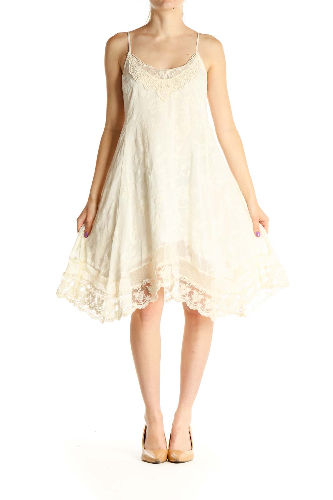 White Lace Bohemian Fit & Flare Dress