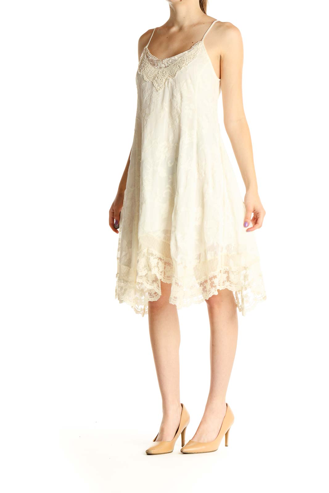 White Lace Bohemian Fit & Flare Dress