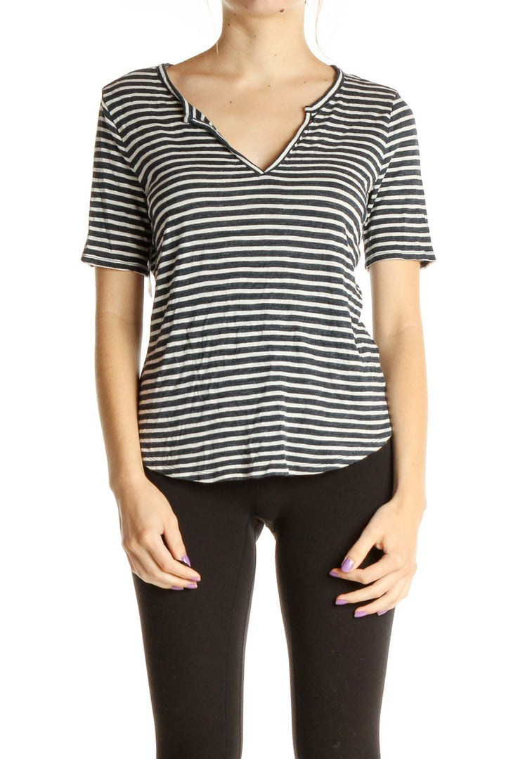 Blue Striped All Day Wear T-Shirt