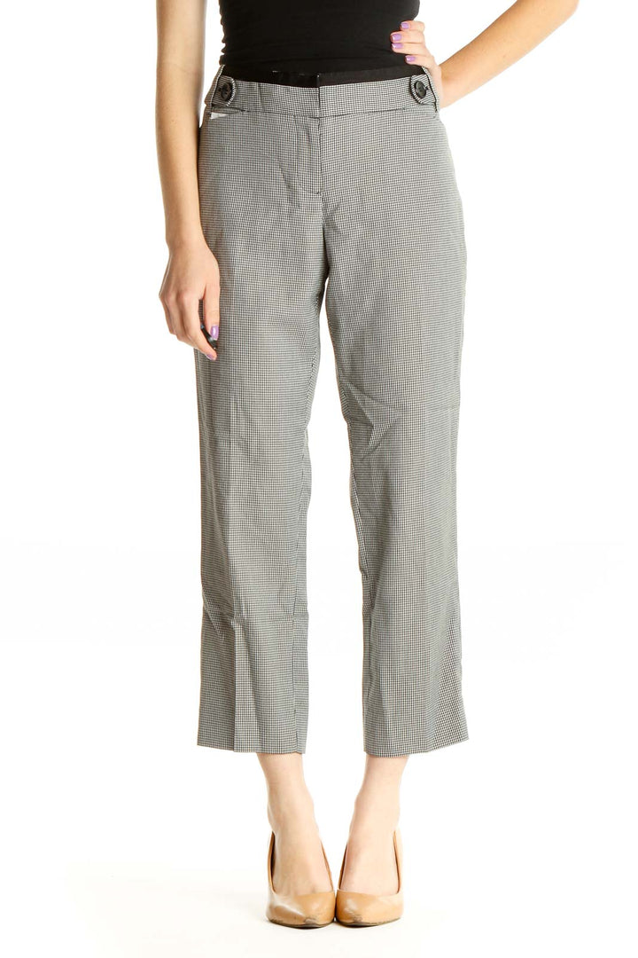 Gray Casual Capri Pants