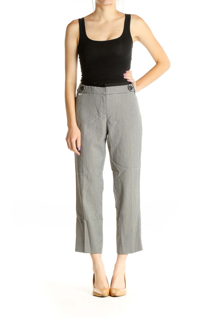 Gray Casual Capri Pants