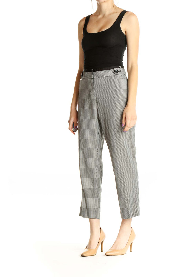 Gray Casual Capri Pants