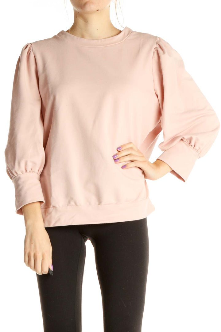 Pink Solid All Day Wear Sweater