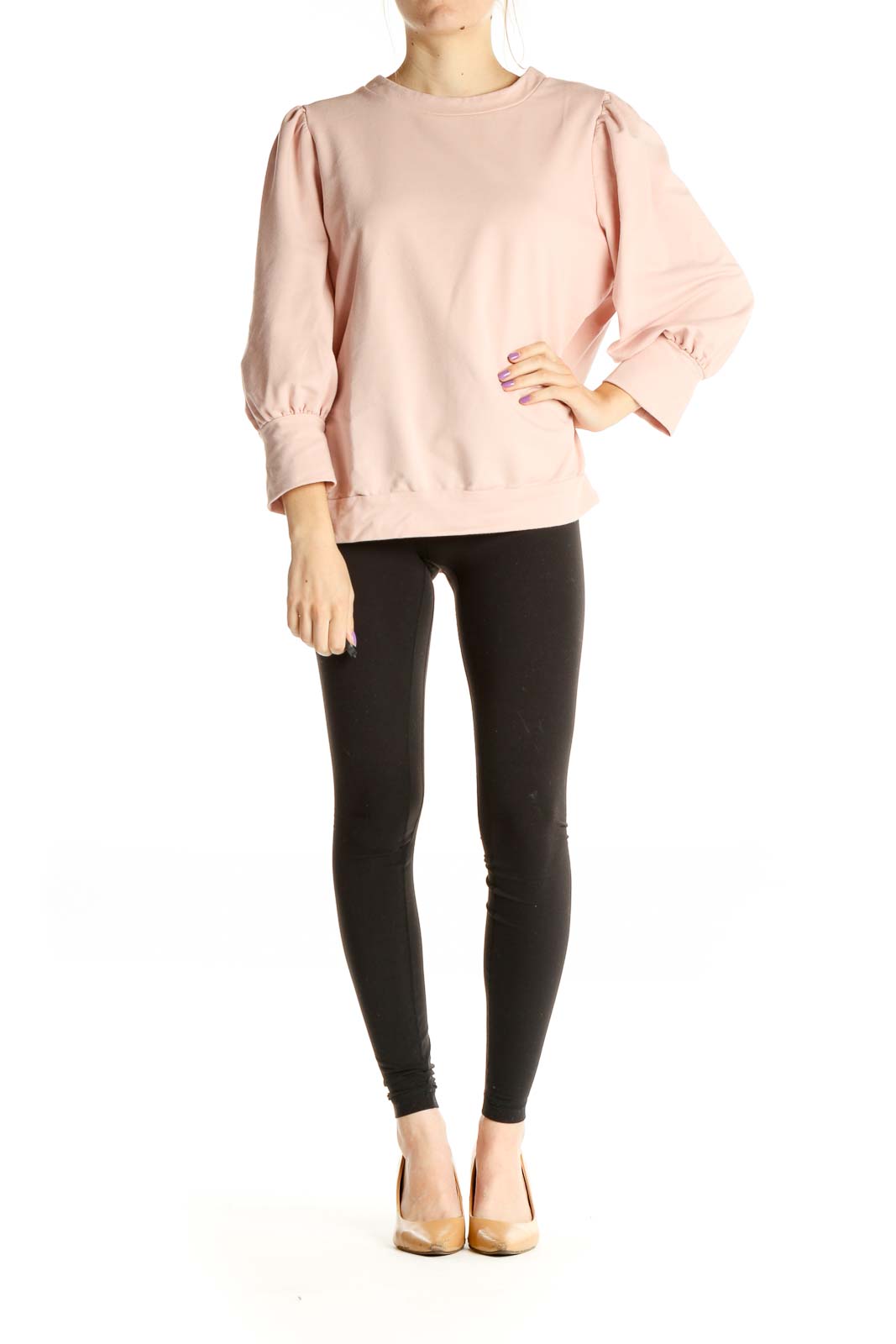 Pink Solid All Day Wear Sweater