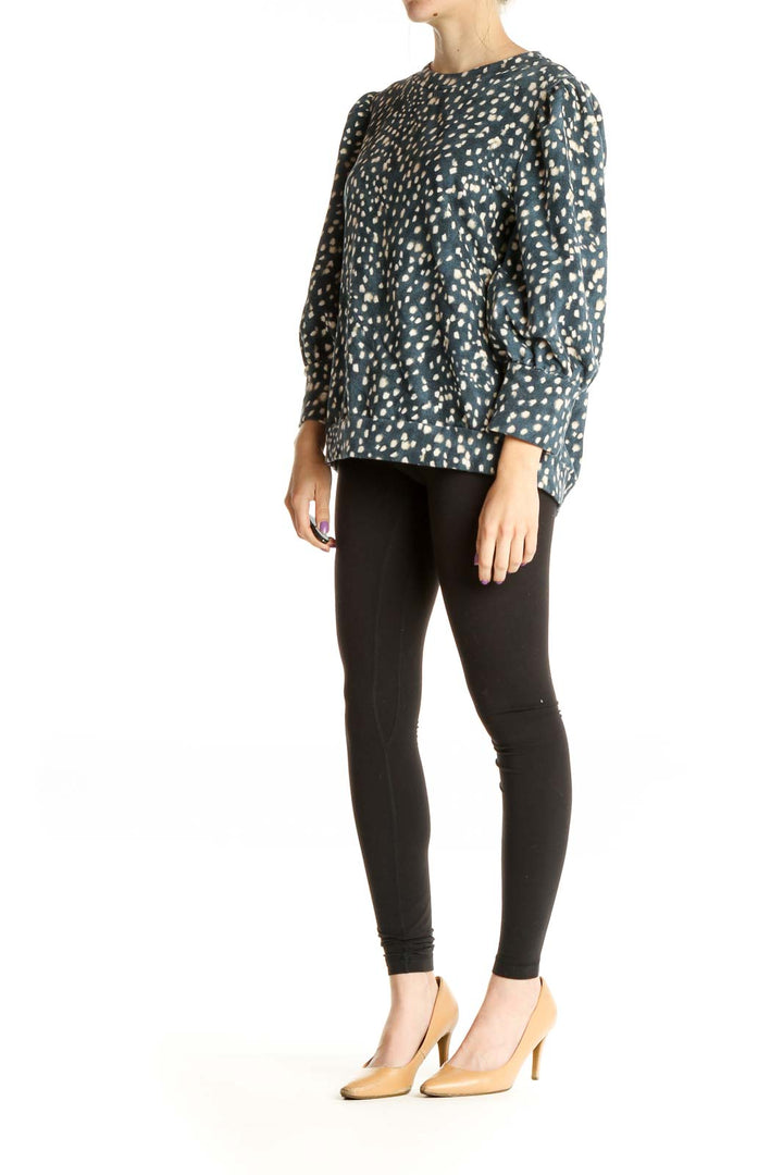 Blue Polka Dot Brunch Blouse