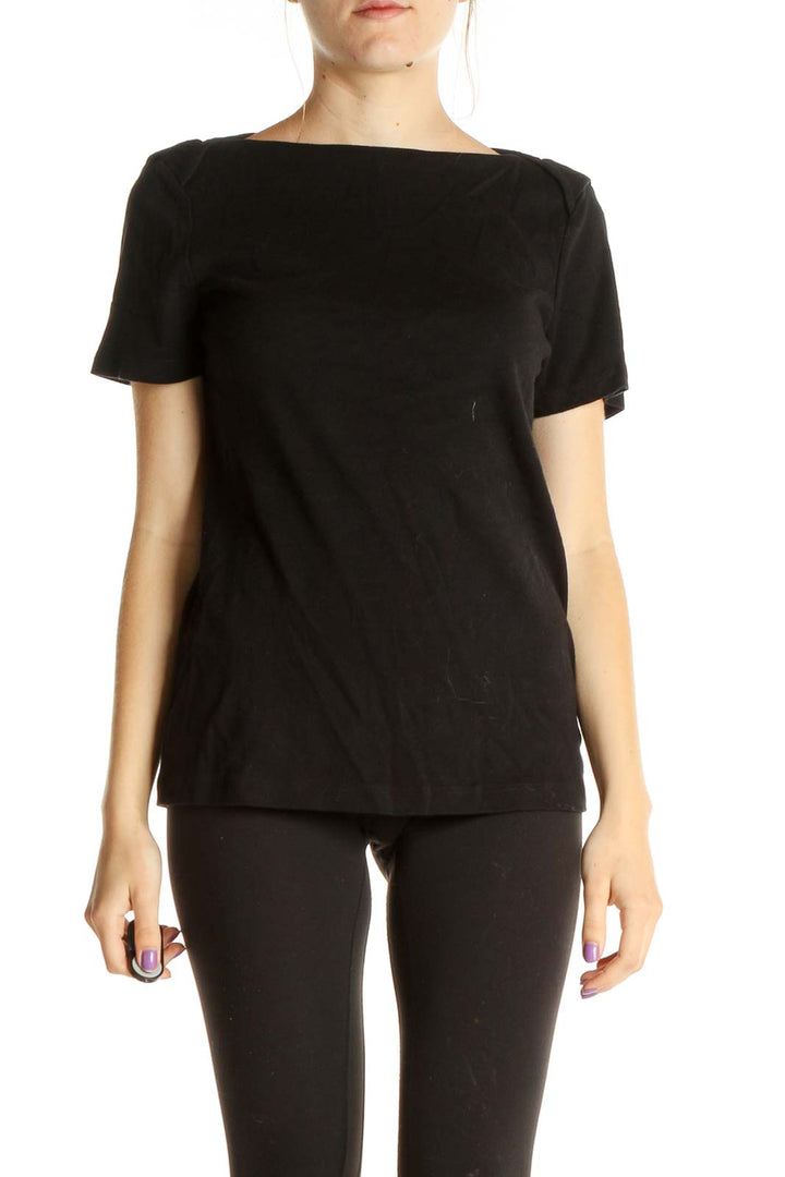 Black Solid All Day Wear T-Shirt