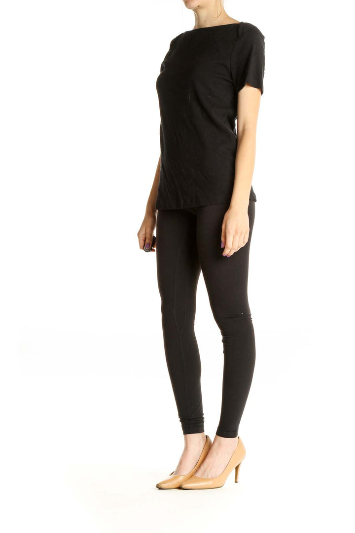 Black Solid All Day Wear T-Shirt