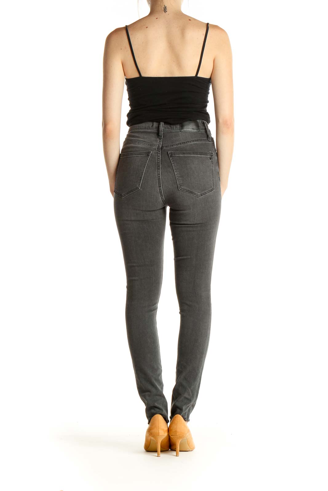 Gray High-Waisted Skinny Jeans