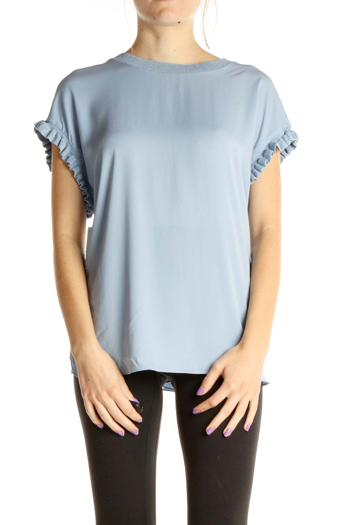 Blue Solid All Day Wear Blouse