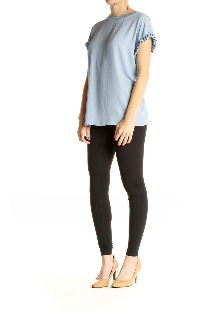 Blue Solid All Day Wear Blouse