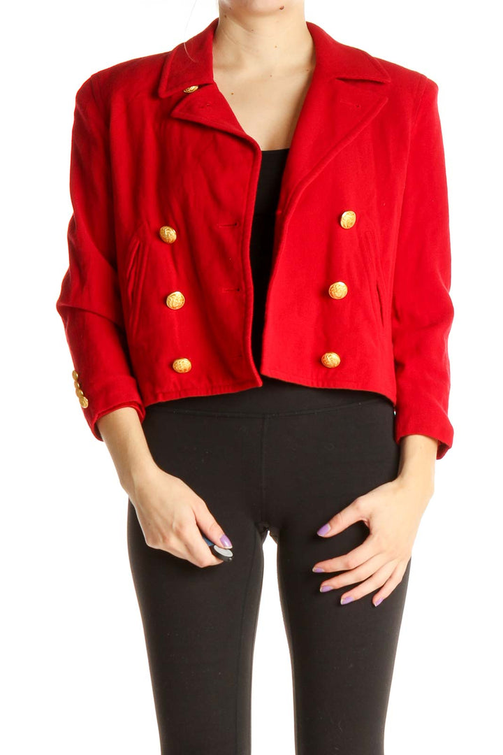 Red Vintage Cropped Jacket