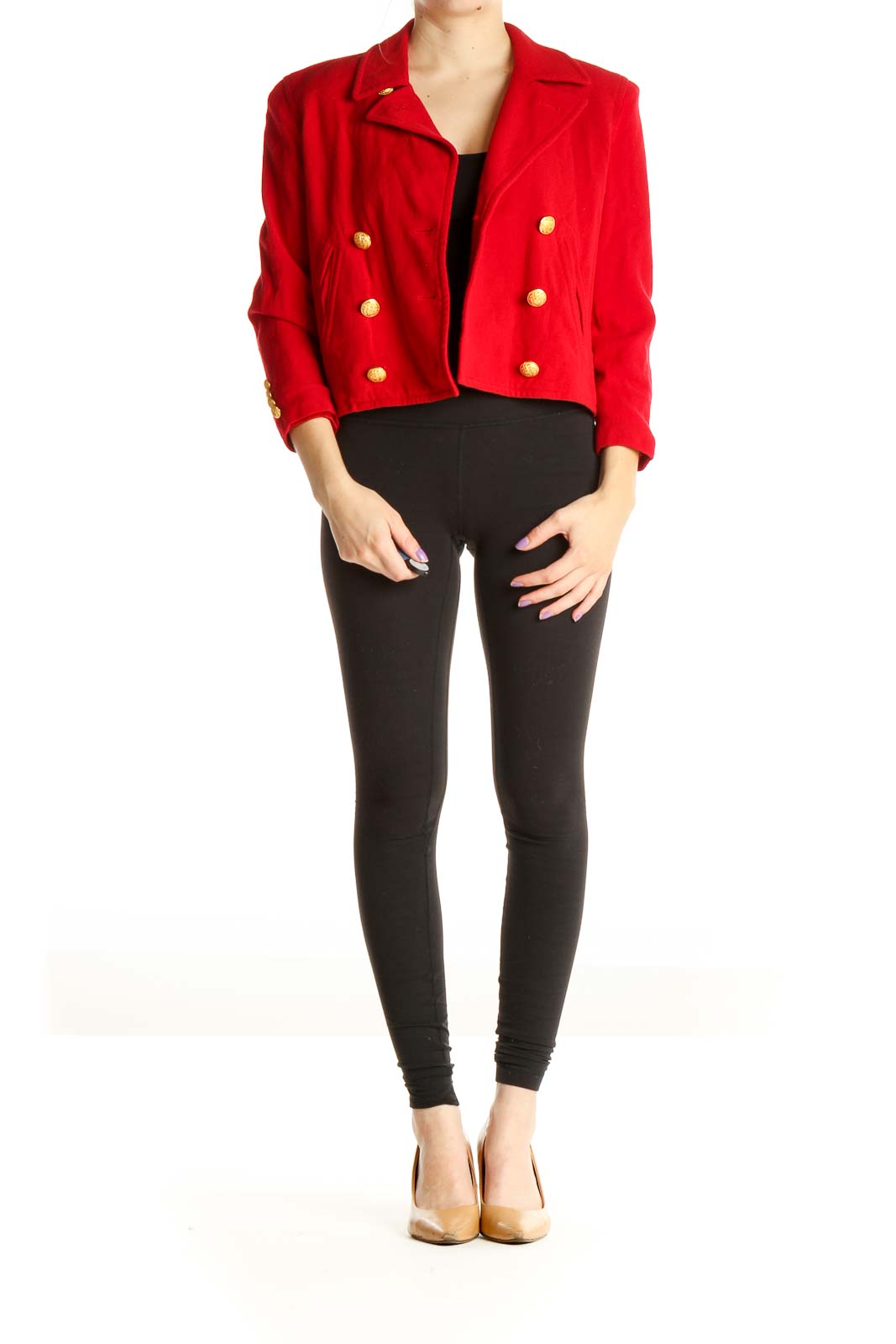 Red Vintage Cropped Jacket