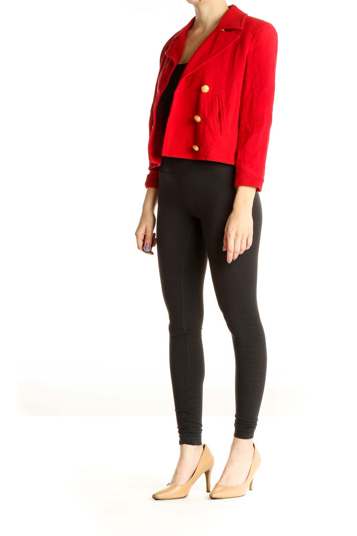 Red Vintage Cropped Jacket