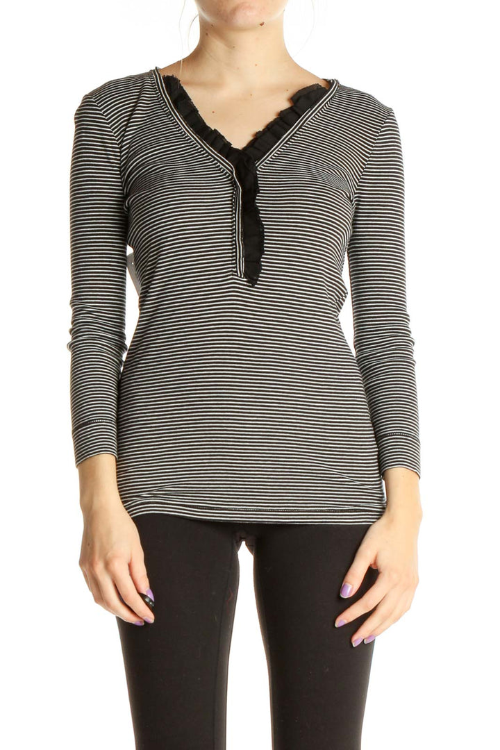 Black Striped Casual T-Shirt