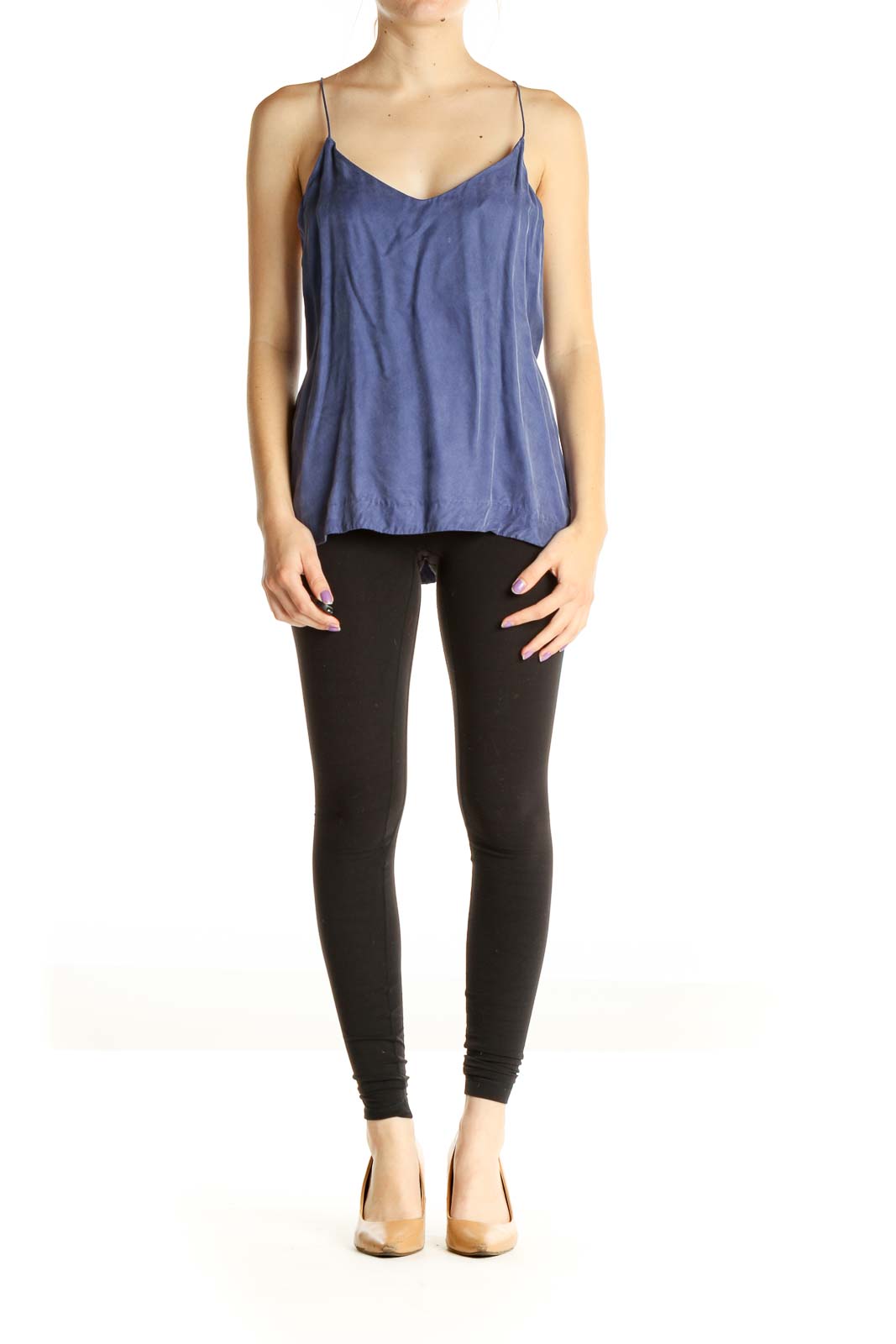 Blue Solid Chic Top