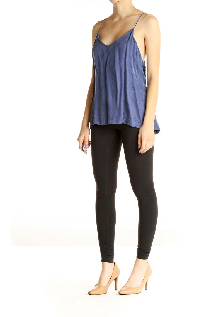 Blue Solid Chic Top