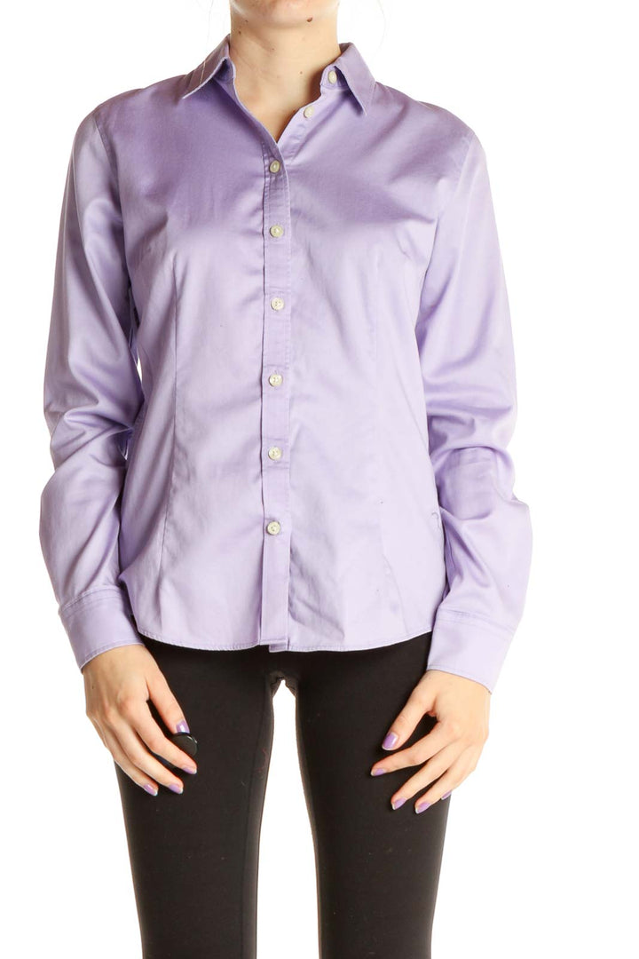 Purple Solid Formal Shirt