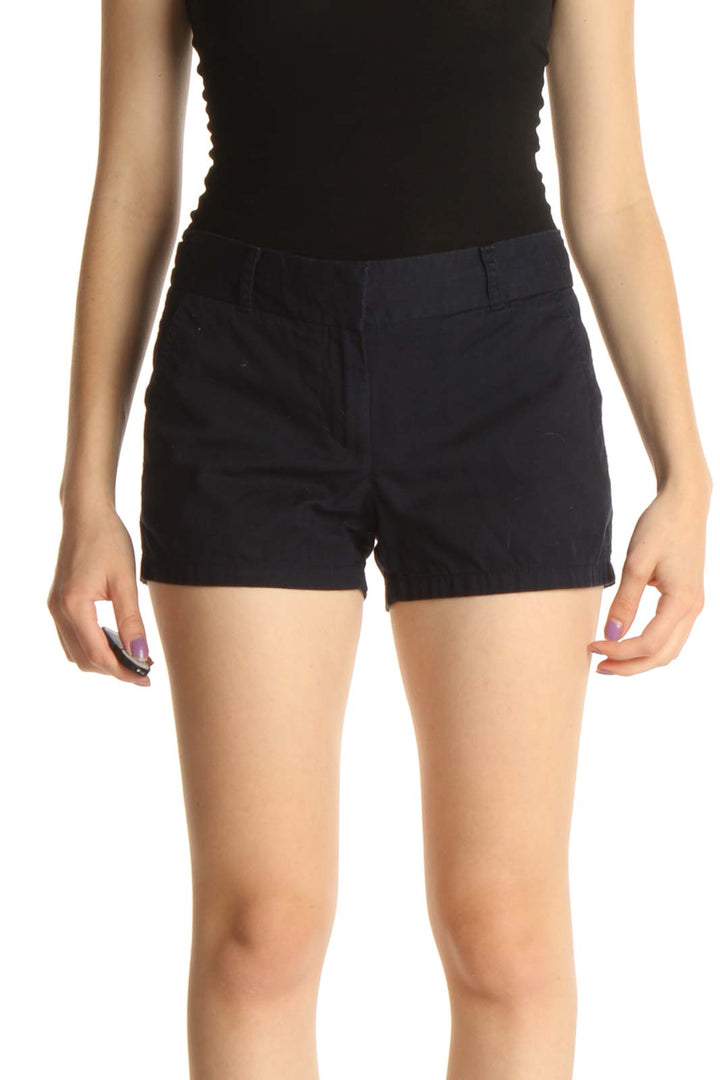 Blue Solid All Day Wear Shorts