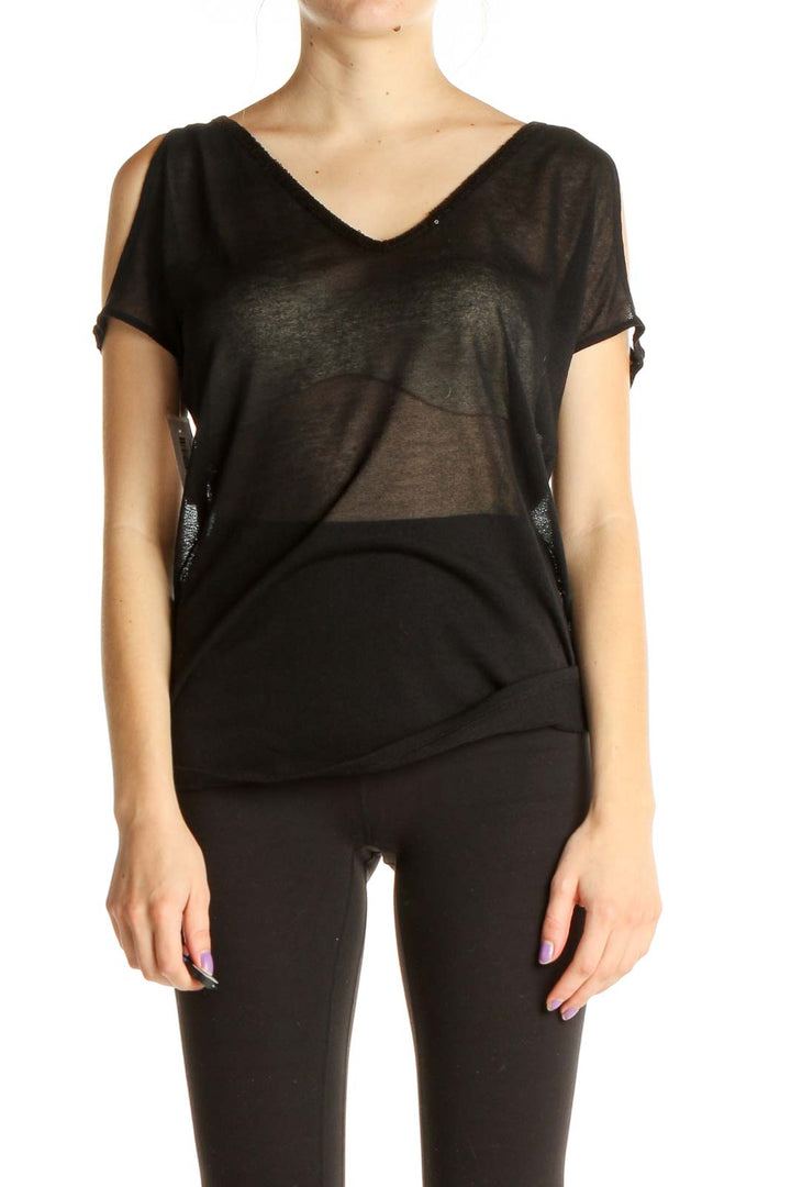 Black Solid Chic Shirt