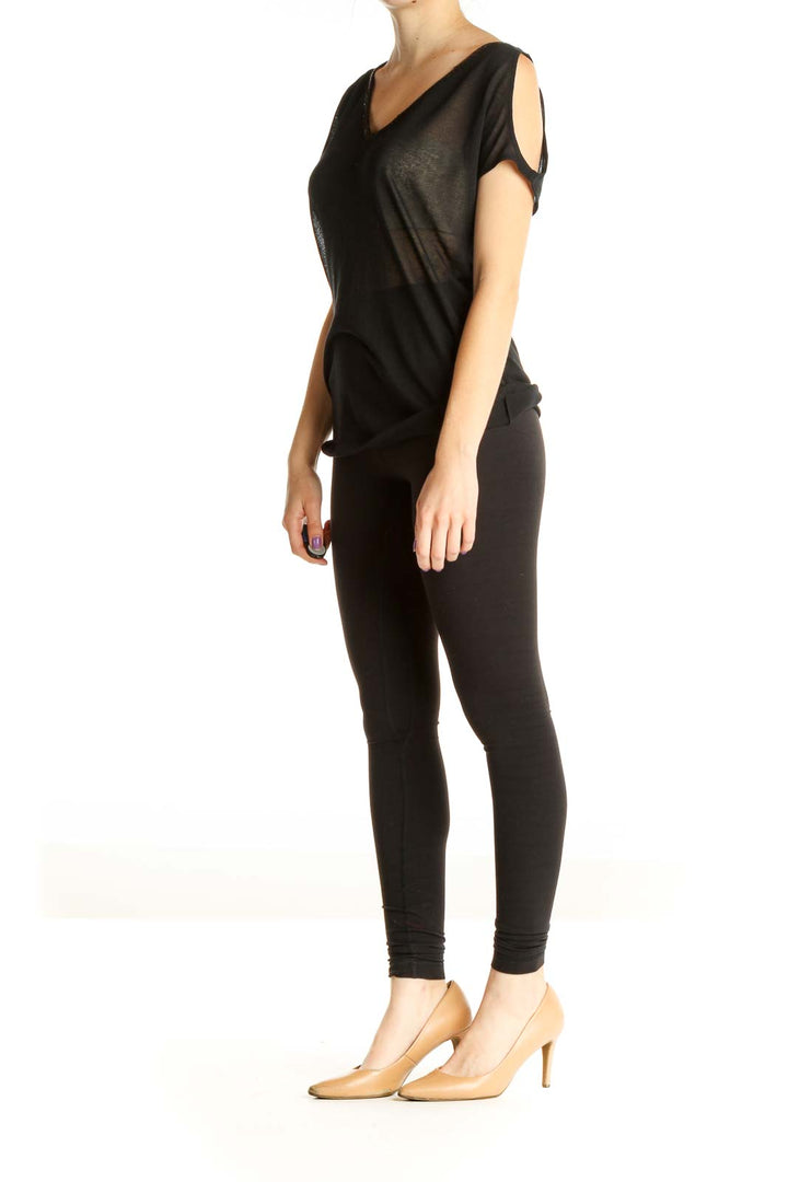 Black Solid Chic Shirt