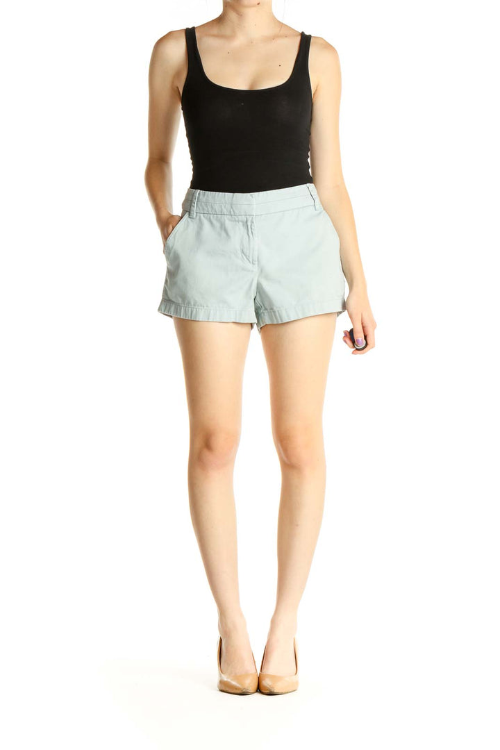 Blue Solid All Day Wear Shorts