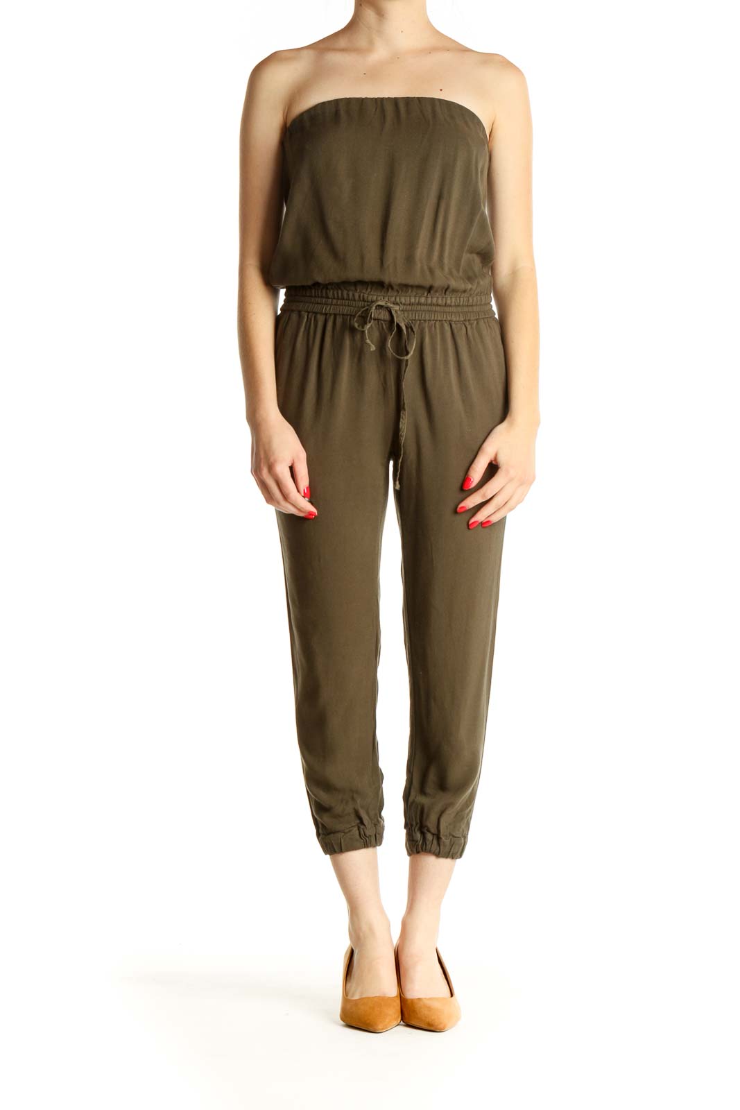 Green Solid Jumpsuit