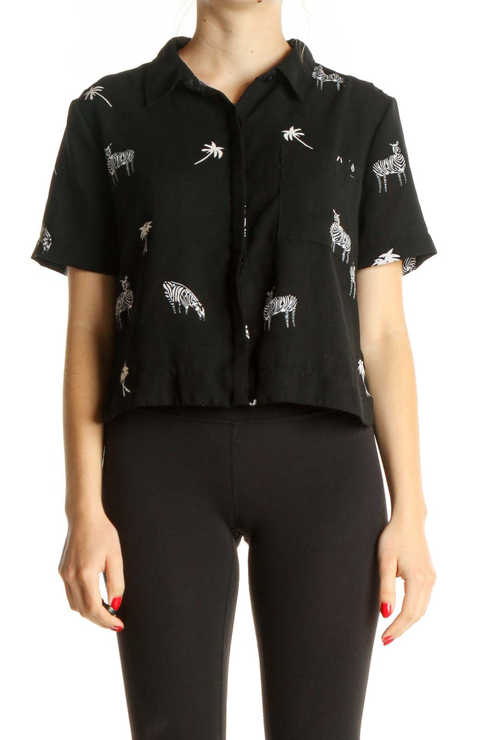 Black Printed Casual Shirt