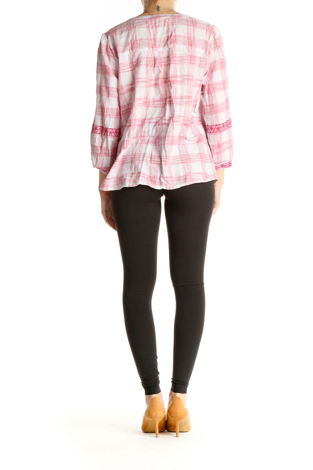 Pink Checkered All Day Wear Blouse