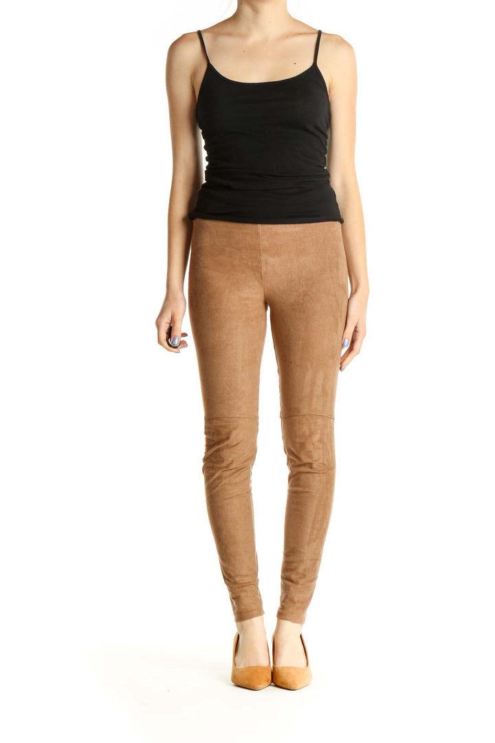 Brown Casual Leggings