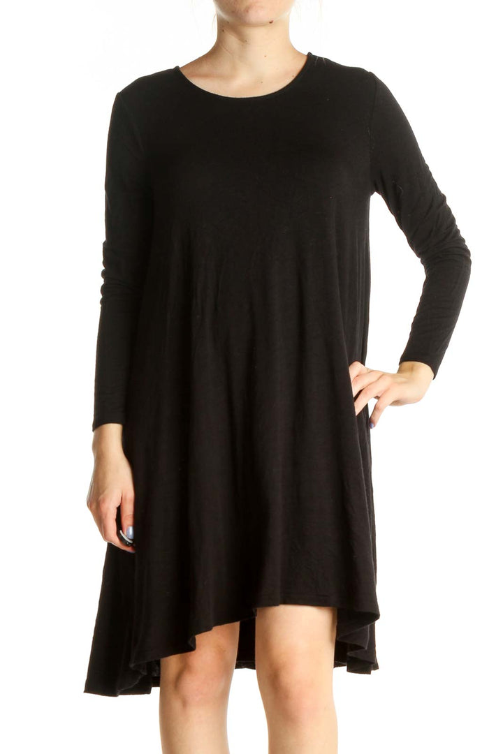 Black Solid Day Dress