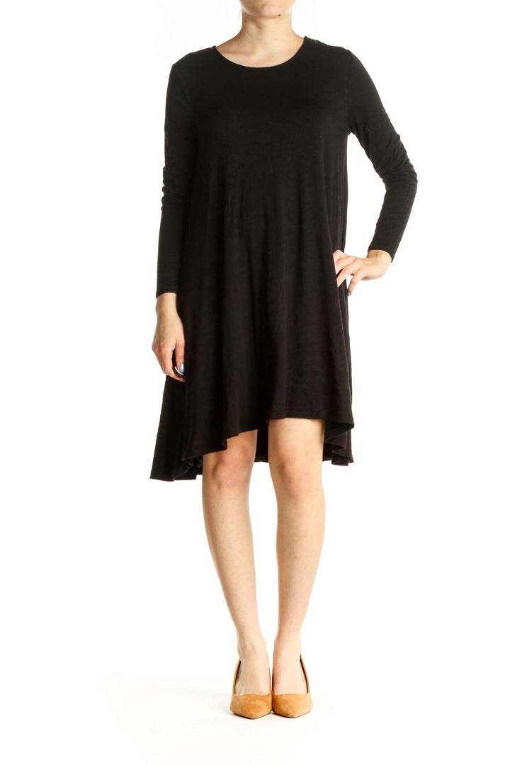 Black Solid Day Dress