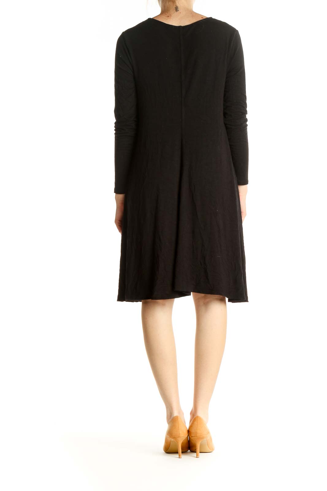 Black Solid Day Dress