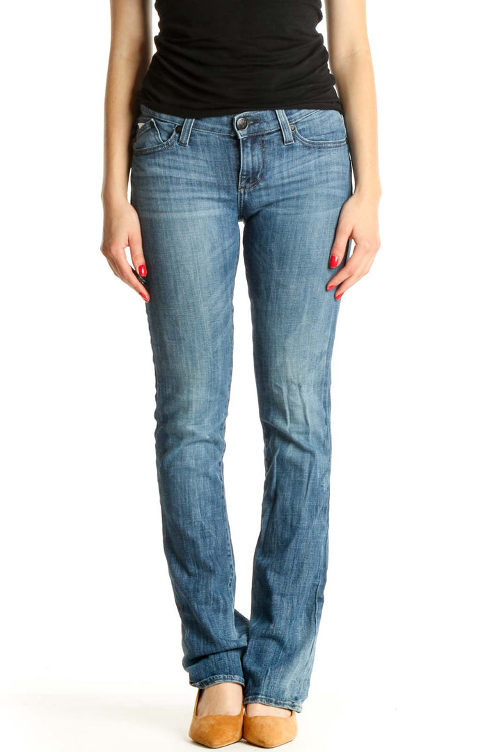 Blue Straight Leg Jeans