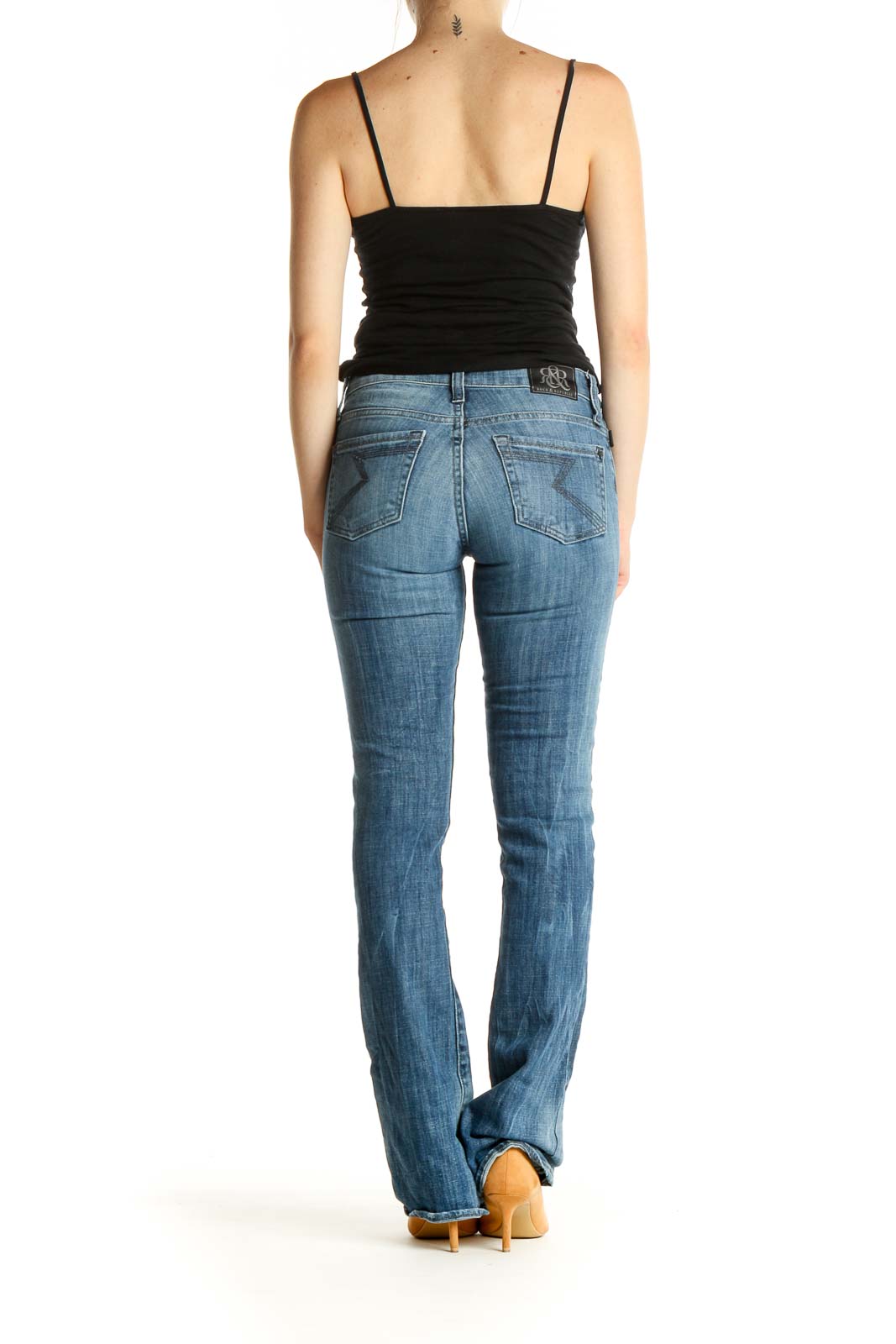 Blue Straight Leg Jeans