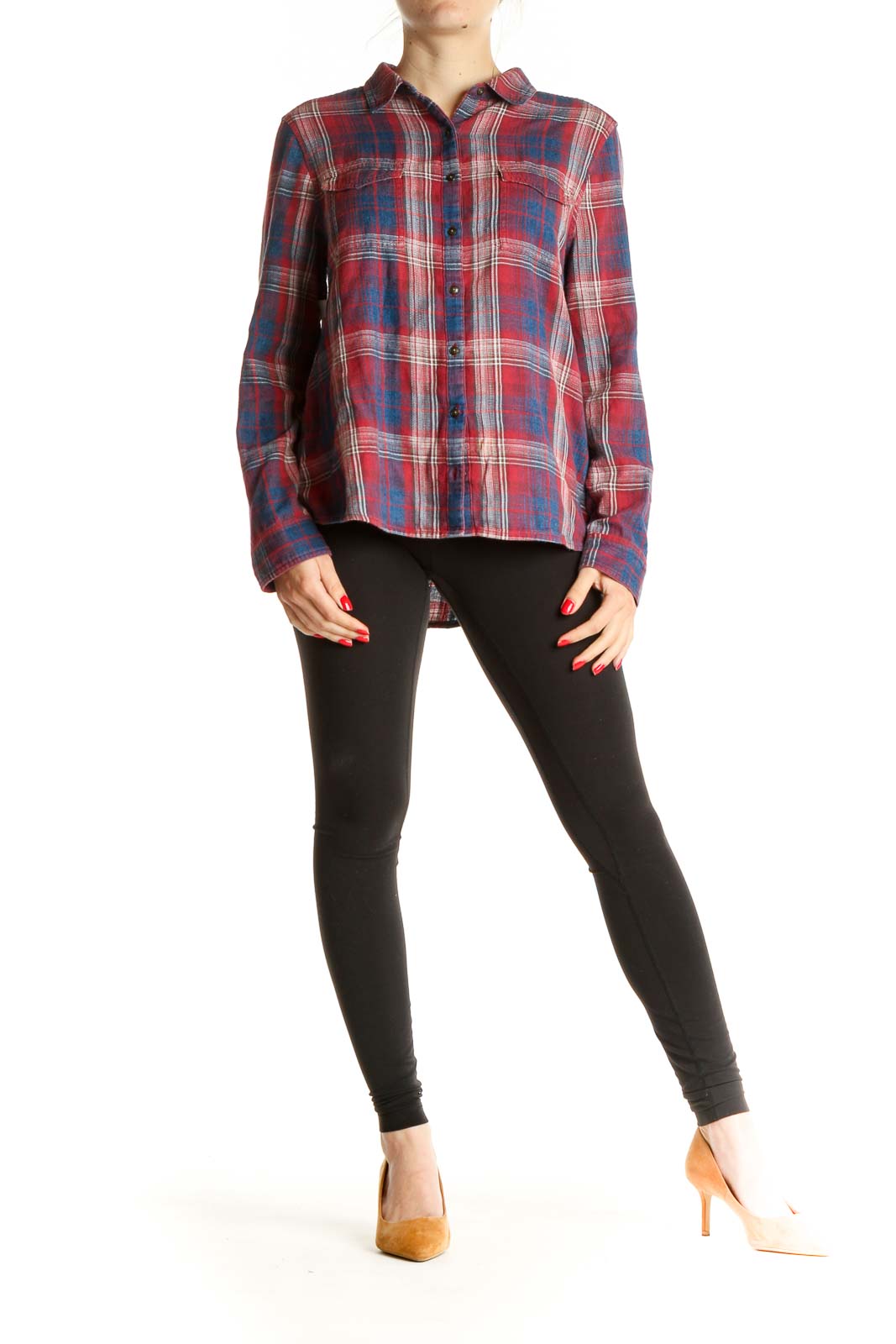 Red Checkered Casual Shirt