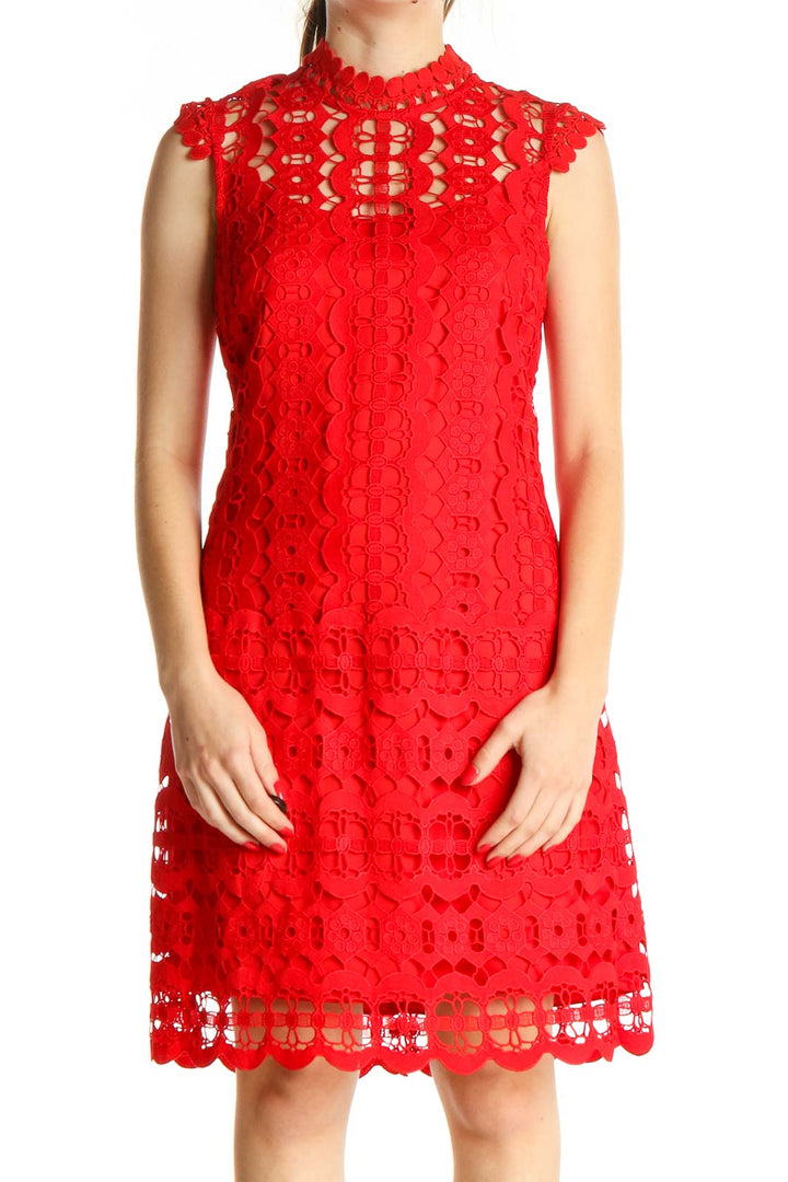 Red Lace Day Fit & Flare Dress