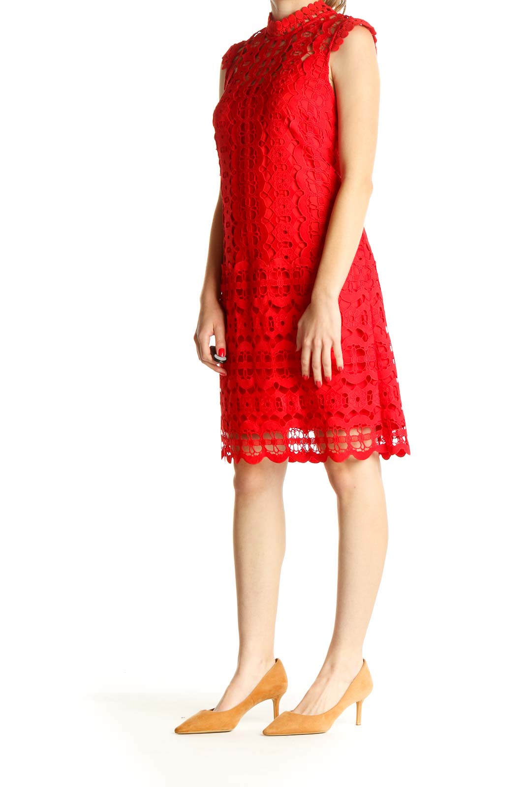 Red Lace Day Fit & Flare Dress