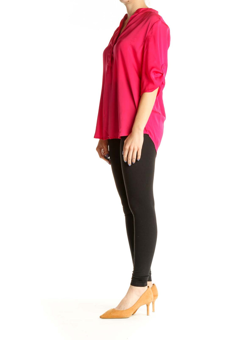 Pink Solid All Day Wear Blouse