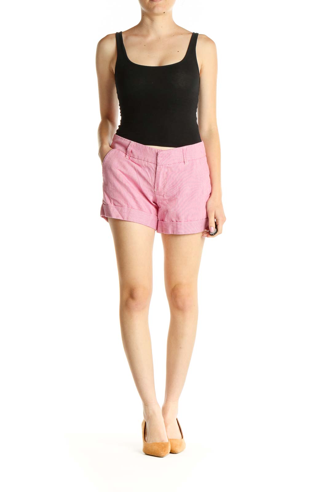 Pink Striped All Day Wear Shorts