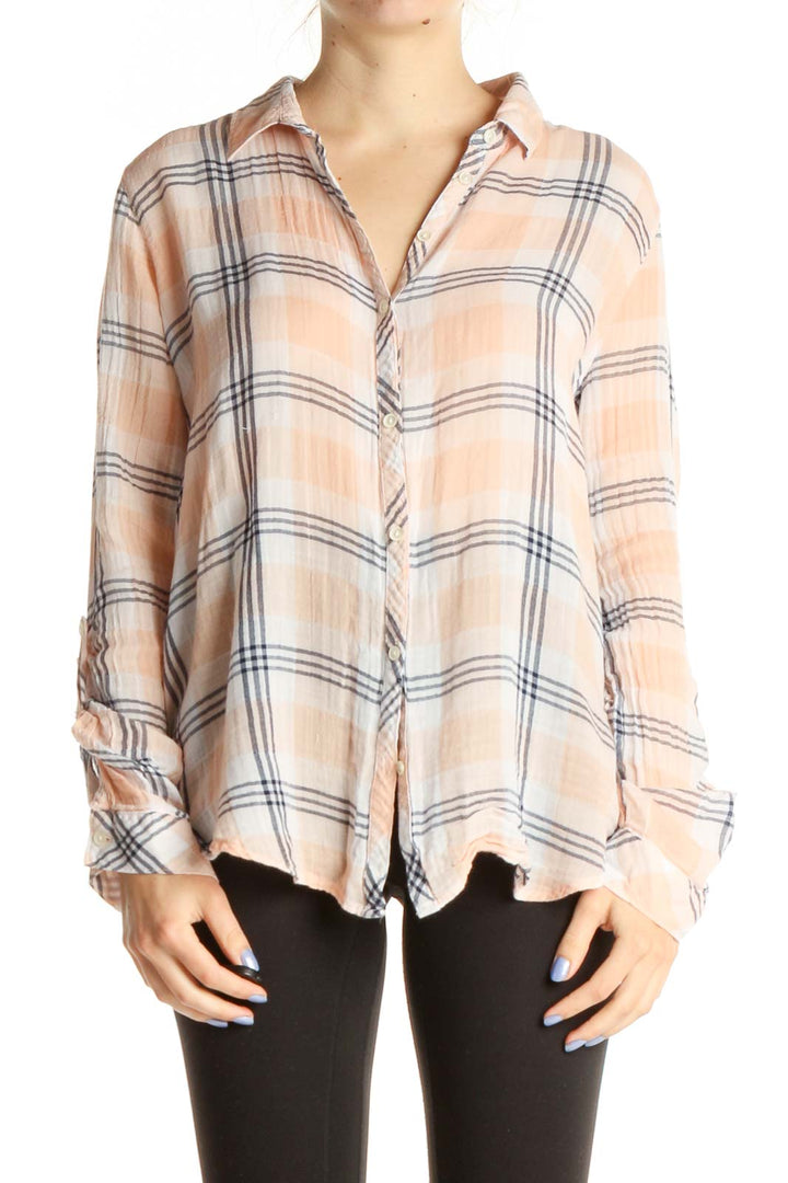 Pink Plaid Button Up Shirt